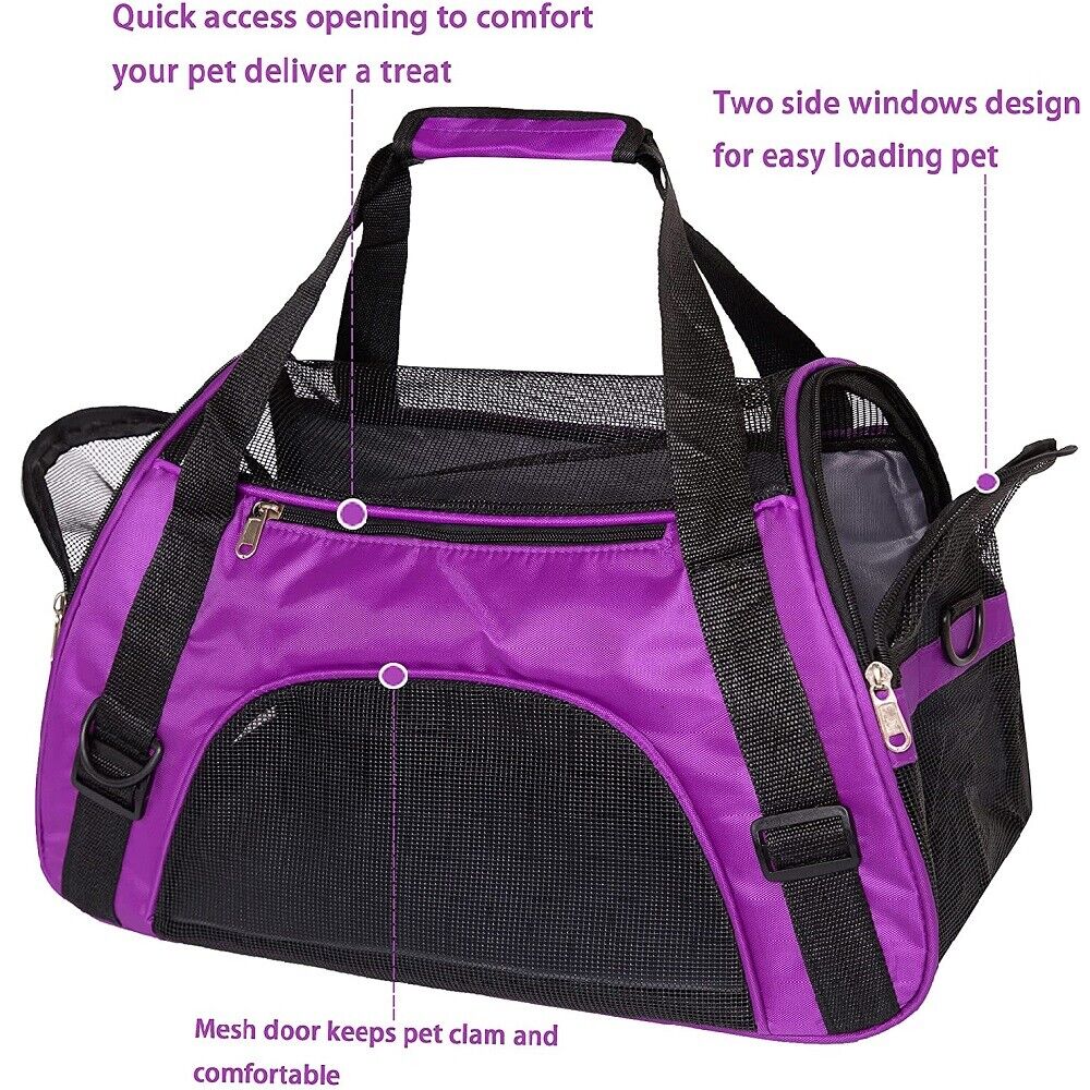 Pet Dog Cat Carrier Travel Tote Bag Comfort Case Soft Sided Airline Approved M L 24Hr Smart